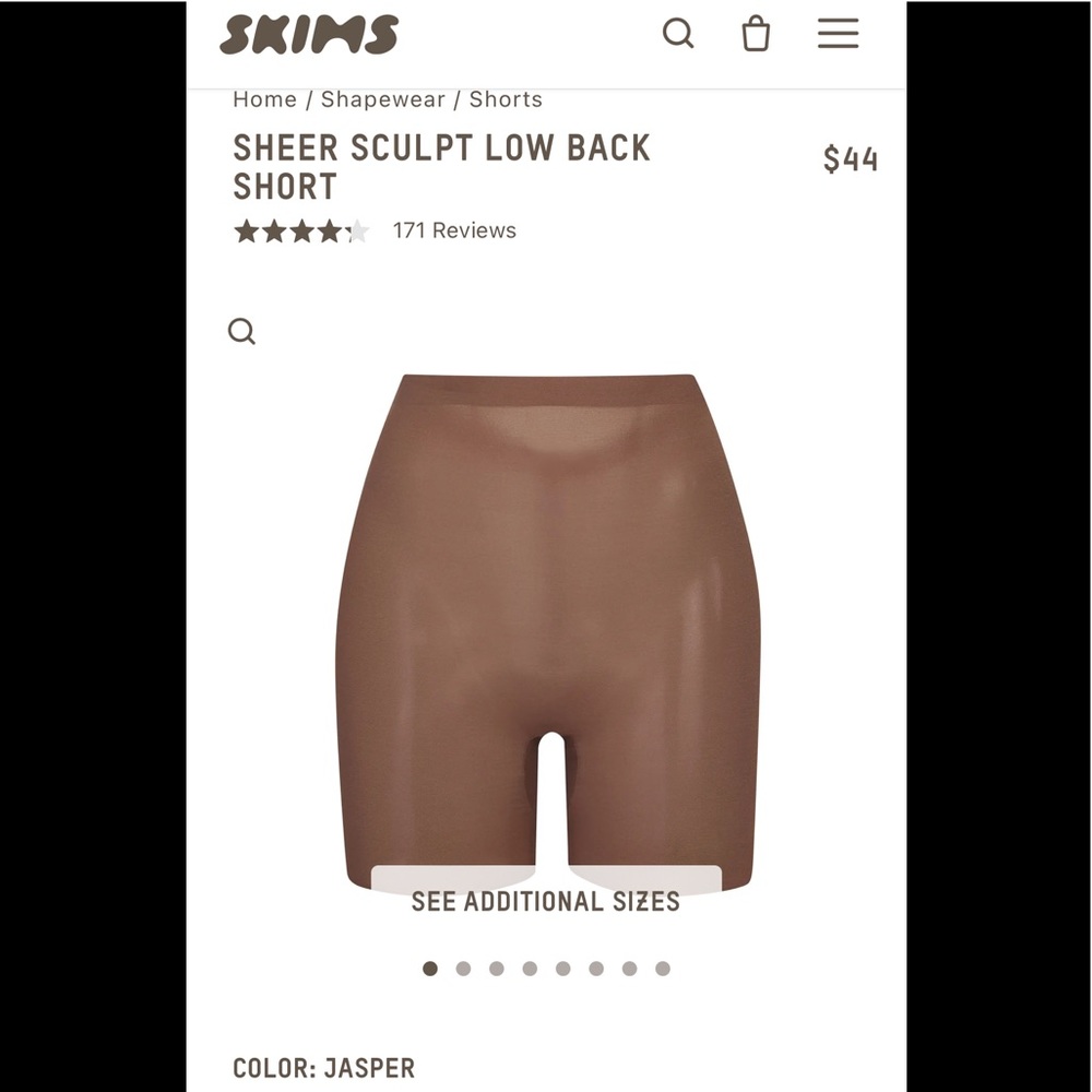 SKIMS sheer sculpt low back shapewear- USED ONCE